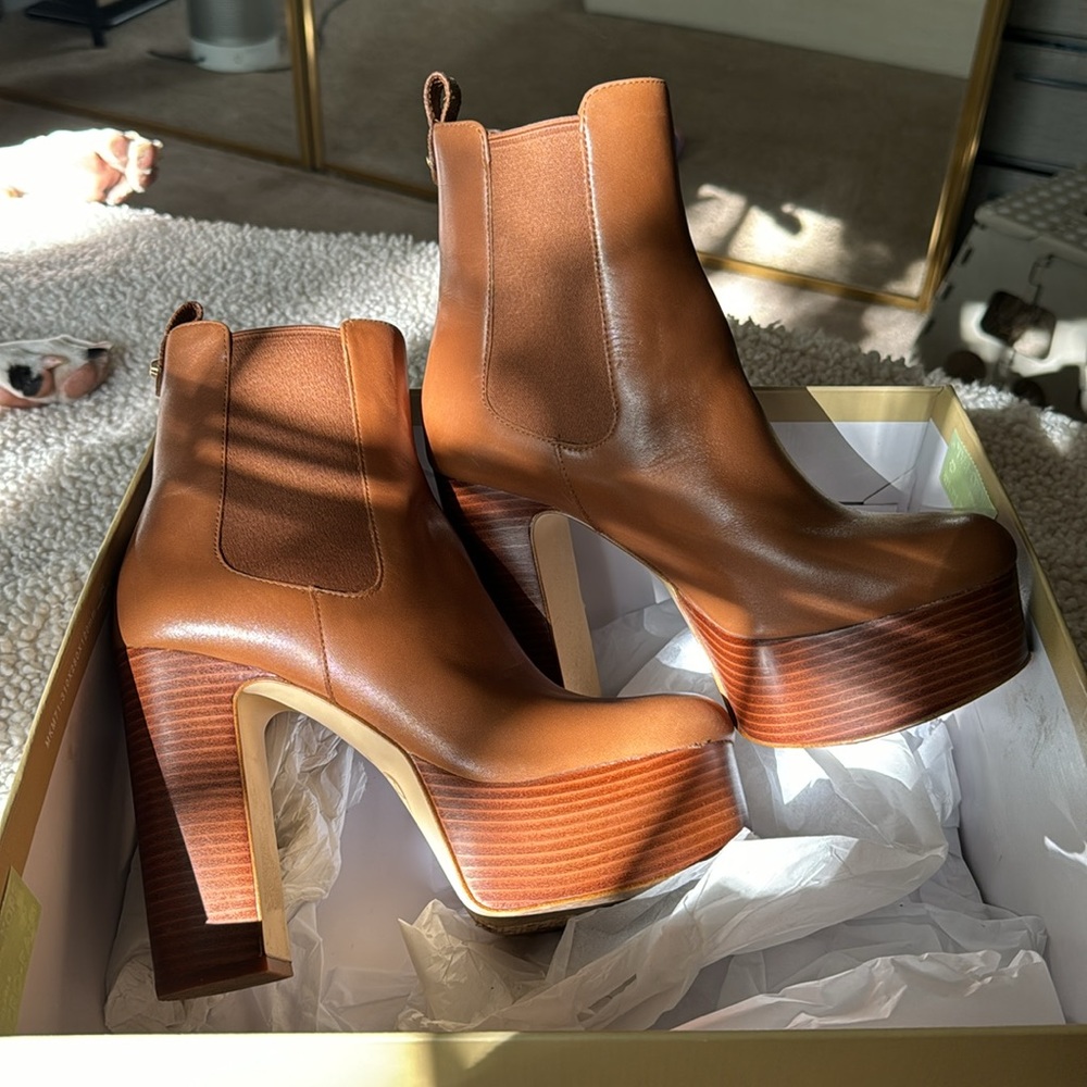 Michael Kors Natasha Leather Platform Boots